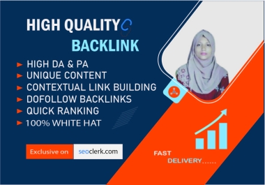 I will do high quality dofollow backlinks & high da authority link building service.