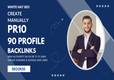 Create MANUALLY 90 UNIQUE Domain PR10 SEO BackIinks on DA upto 100 Do follow Links