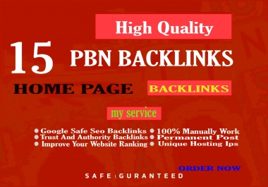 Create 15 High TF CF DA PA Homepage PBN Backlinks