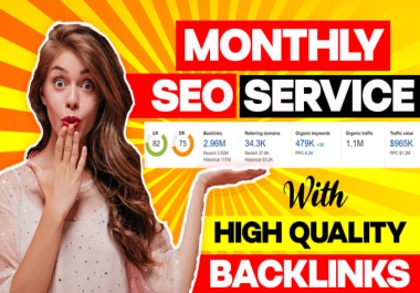 I will provide complete monthly SEO service for google top ranking