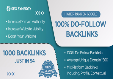 Get 1000 Premium Quality 100% Do-follow Backlinks 