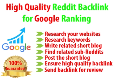 I will Provide High Quality Reddit Backlink for Google Ranking