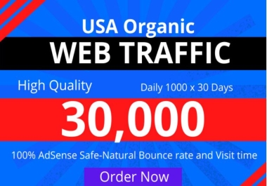 Provide 30000 Real and Organic USA Web Traffic to your Website