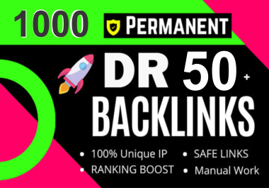 I will do high DR 50 to 75 permanent dofollow seo backlinks