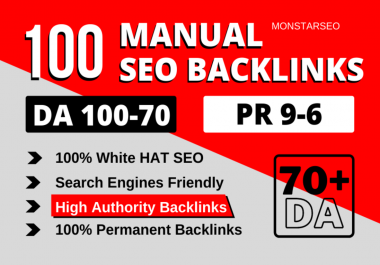 100 High Authority SEO Backlinks white hat manual link building service for google top ranking