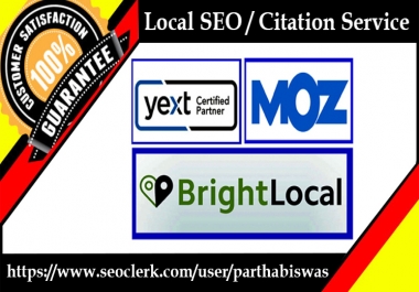 I will do local SEO citation from yext, moz and brightlocal