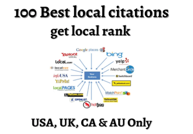 I will top 100 local listing citations and directory submission for local SEO off page