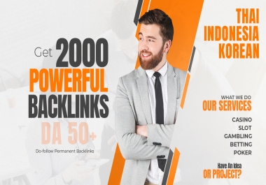 Get Thai-Indonesian-Korean 2000 DA 50+ Backlinks PBN,  Guest Post,  Blogroll,  Blog Comments,  Profile