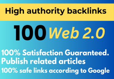 Manually 100 High Quality WEB 2.0 SEO Backlinks