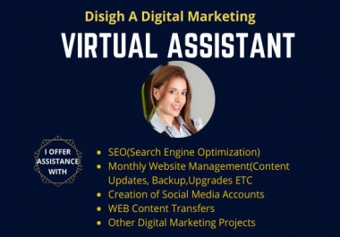 I will be your virtual assistant for 5 hours Per Day for your Wix and wordPress website,SMM,SEO.