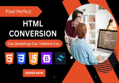 convert figma,  xd,  PSD to HTML CSS bootstrap and tailwind
