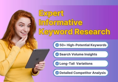 I will do expert, informative keyword research to boost your content strategy.