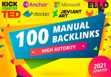 100 SEO manual link building dofollow profile backlinks high da tf dr white hat