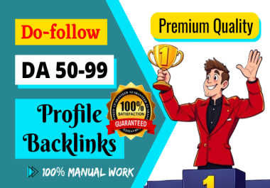 65 dofollow ultra powerful rank rocket authority profile backlinks with DA 50-99