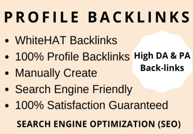 Provide 50 High Authority Profile Backlinks Manually