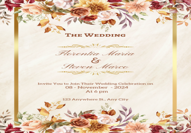 Beautiful Wedding Invitations Designed Just for You - Timeless Elegance in 24 Hours
