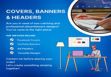 Design a Stunning Facebook Cover,  YouTube Banner,  or Ad Header