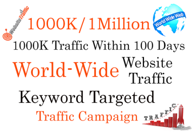 1 Million/1000K World-wide Keyword Targeted Traffic Within 100 Days