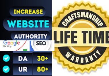 I will increase url rating ahrefs 80 domain authority moz da30 non drop