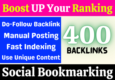 Manually Build 400+ Indexable Do-Follow Bookmarking Using Unique Content for Rank Google 1st