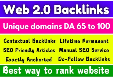 I will do 190+ handmade web 2.0 do follow content backlinks