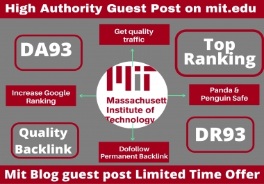 I will publish guest post on high authority website on mit.edu