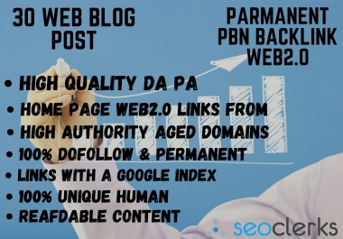 I will Provide 30 High Authority WEB2.0 Backlinks