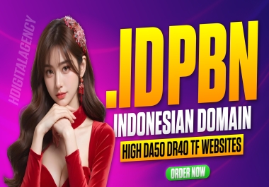 Get 50 Premium .id Indonesian PBN Homepage dofollow DA50 DR50 TF Backlinks