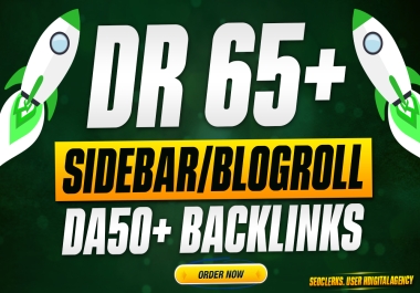 Make 10 Sidebar Blog Roll DA 50+ DR 70 Permanent Homepage Dofollow Backlinks