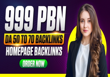 Rank With Premium PBN 999 Dofollow Homepage Permanent DA50 to 70 Backlinks