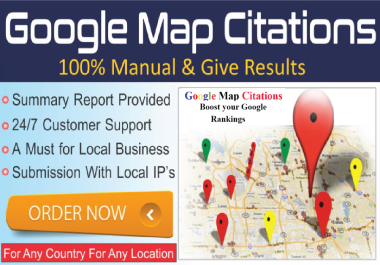 Manual Create 1000+ GOOGLE MAP CITATIONS for Any Country for Any Location Improve GMB Ranking