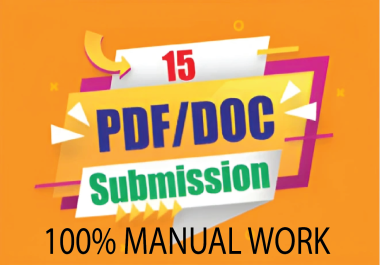 I will do make 15 PDF/DOC Submission manual high quality backlinks