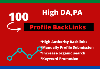 100 Manually High DA,PA Updated Profile backlinks 2021