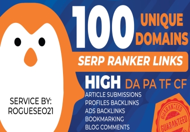 Manually 100 Unique Domains High Quality SEO MIX Authority Backlinks DA 100+