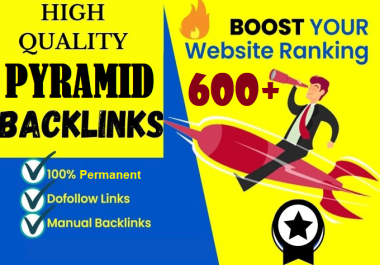 Boost your ranking with 3 Tier 600 Links PYRAMID SEO Backlinks for your website