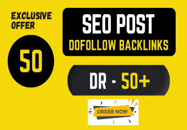 You will rank your website with HQ 50 high DR SEO post Dofollow Contextual Backlinks