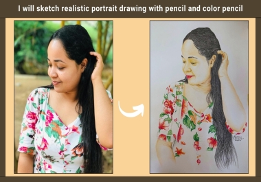 I will do a realistic pencil art,  sketch,  coloured pencil drawing of your portrait