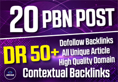 Top High Quality 20 PBNs SEO Backlinks High DA/DR50 Unique Domains Boost your website