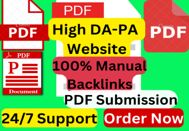 I will do 50 pdf submission on high DA-PA website