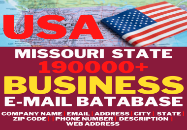 USA,  Missouri State Business Email Database,  190000+ USA Missouri Email lists