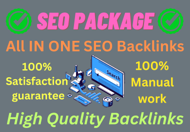 SEO Package All In One Backlinks with High Authority rank your website