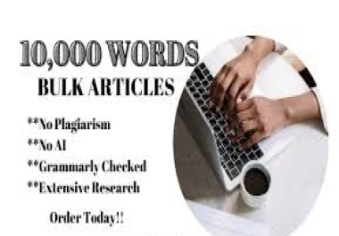 10x1000 words SEO optimize content and article writing 