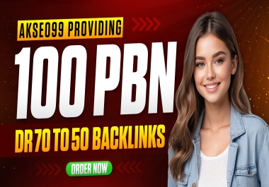 Get Unique 100 PBN DR 70 To 50 Dofollow Permanent Homepage Backlinks 