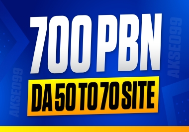 700 Premium Homepage PBN Dofollow Permanent DA 50 To 70 Backlinks 