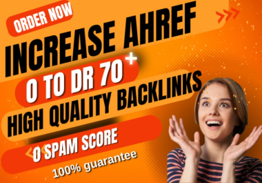 I will increase domain rating ahrefs DR 70 with SEO Backlinks
