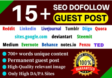 15 Guest Posts On Penzu,  Medium,  Linkedin,  Tumblr,  evernote,  Quora,  livejourna, Reddit DA70 Website