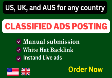 I will 176 Classified Ads on local USA and UK top classified ad posting sites