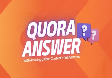 I will Create 10 High-Quality Quora Answers Backlinks & Posts with Unique Content For your Site