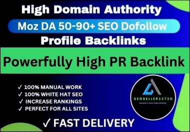 Get 150+ High Domain Authority Moz DA 50-90+ SEO Dofollow Profile Backlinks