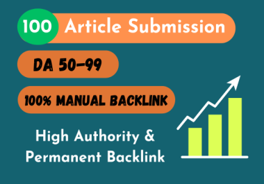 I will do 100 article submission backlinks on high authority sites